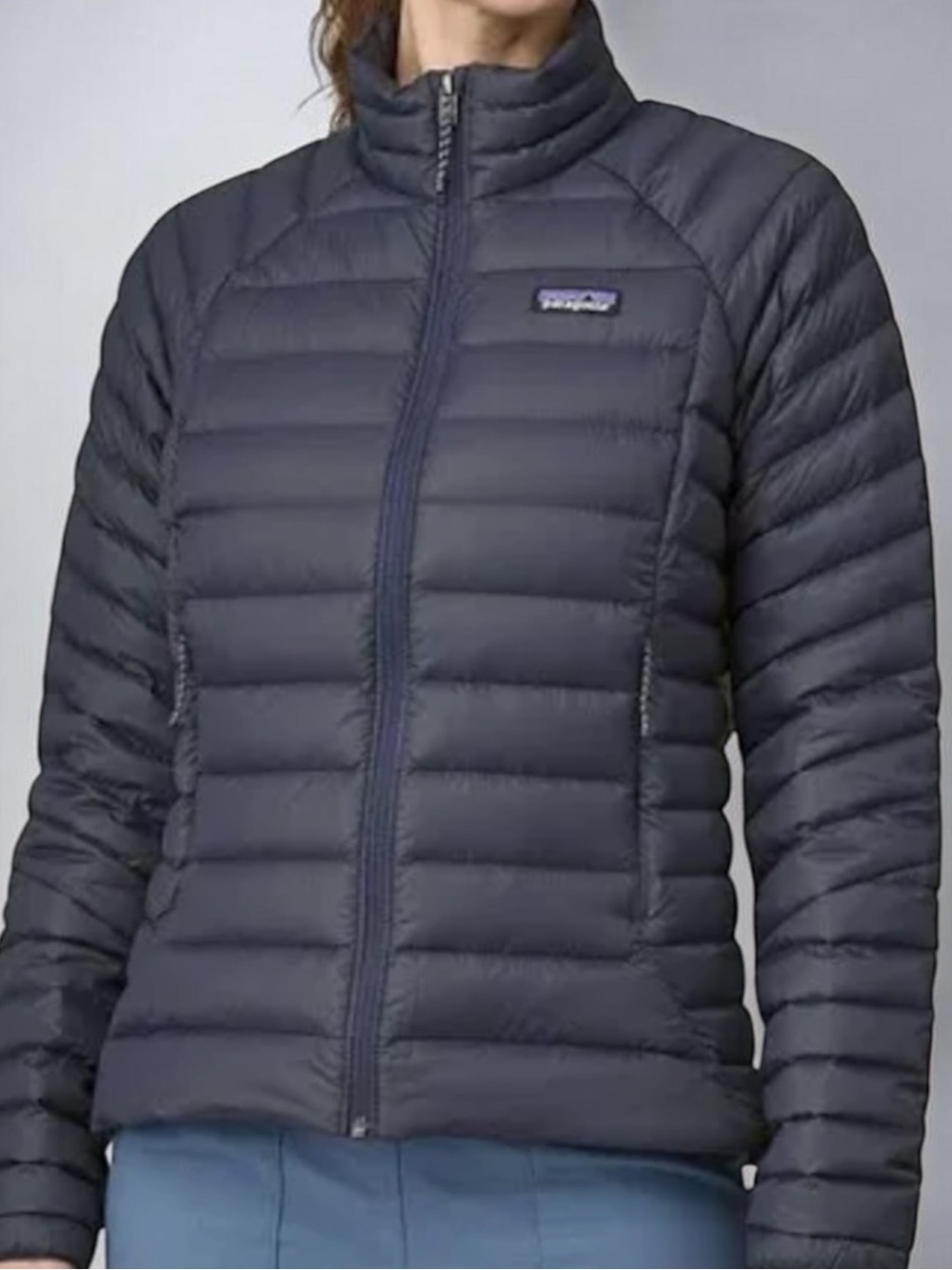 Patagonia Women's Black Puffer Jacket with Multicolor Logo west on photo 5